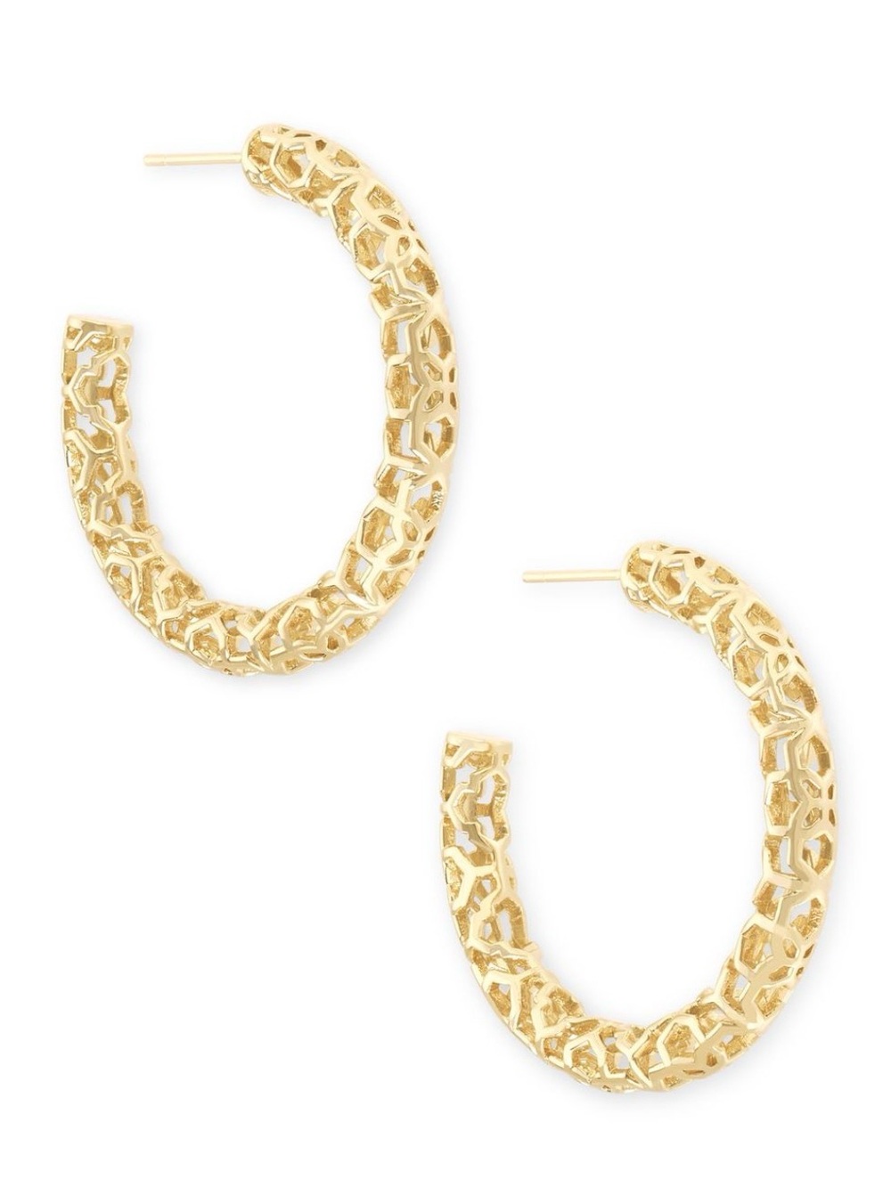 Kendra Scott Gold Honeycomb Open Hoop Earrings